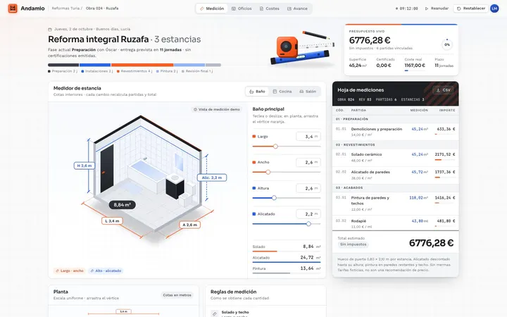 Lab Andamio, demo de mantenimiento y activos