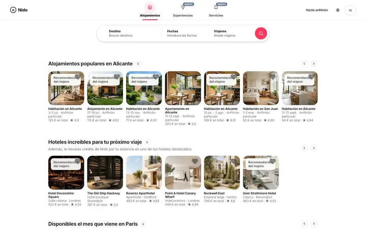 Tema Nido, ejemplo de diseño web para campings y aire libre