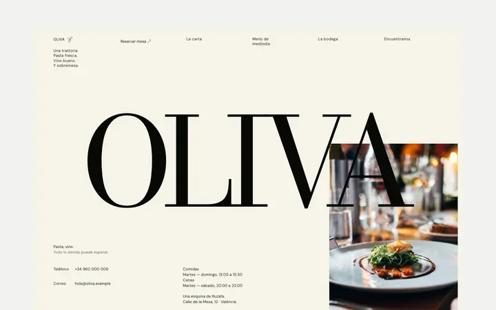 Demo Oliva, web para restaurantes