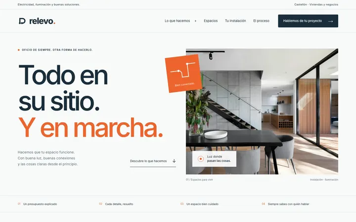Tema Relevo, ejemplo de diseño web para gremios y servicios locales
