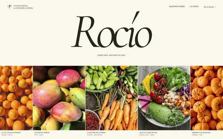 Demo Rocío, web para restaurantes saludables