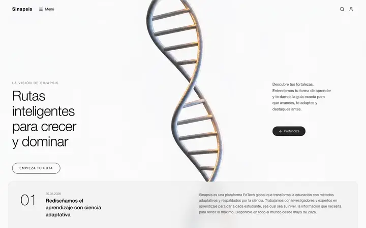 Tema Sinapsis, ejemplo de diseño web para formación y colegios