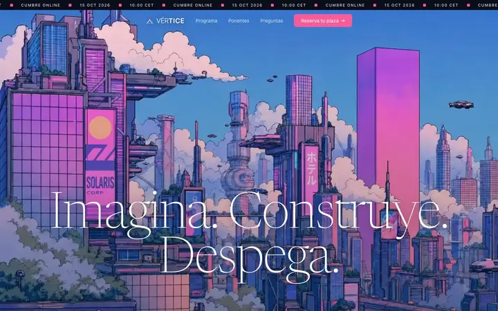 Tema Vértice, ejemplo de diseño web para eventos y congresos