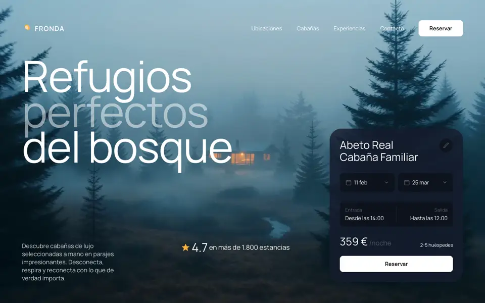 Fronda, nuestra plantilla de turismo de naturaleza, recorriéndose en vivo