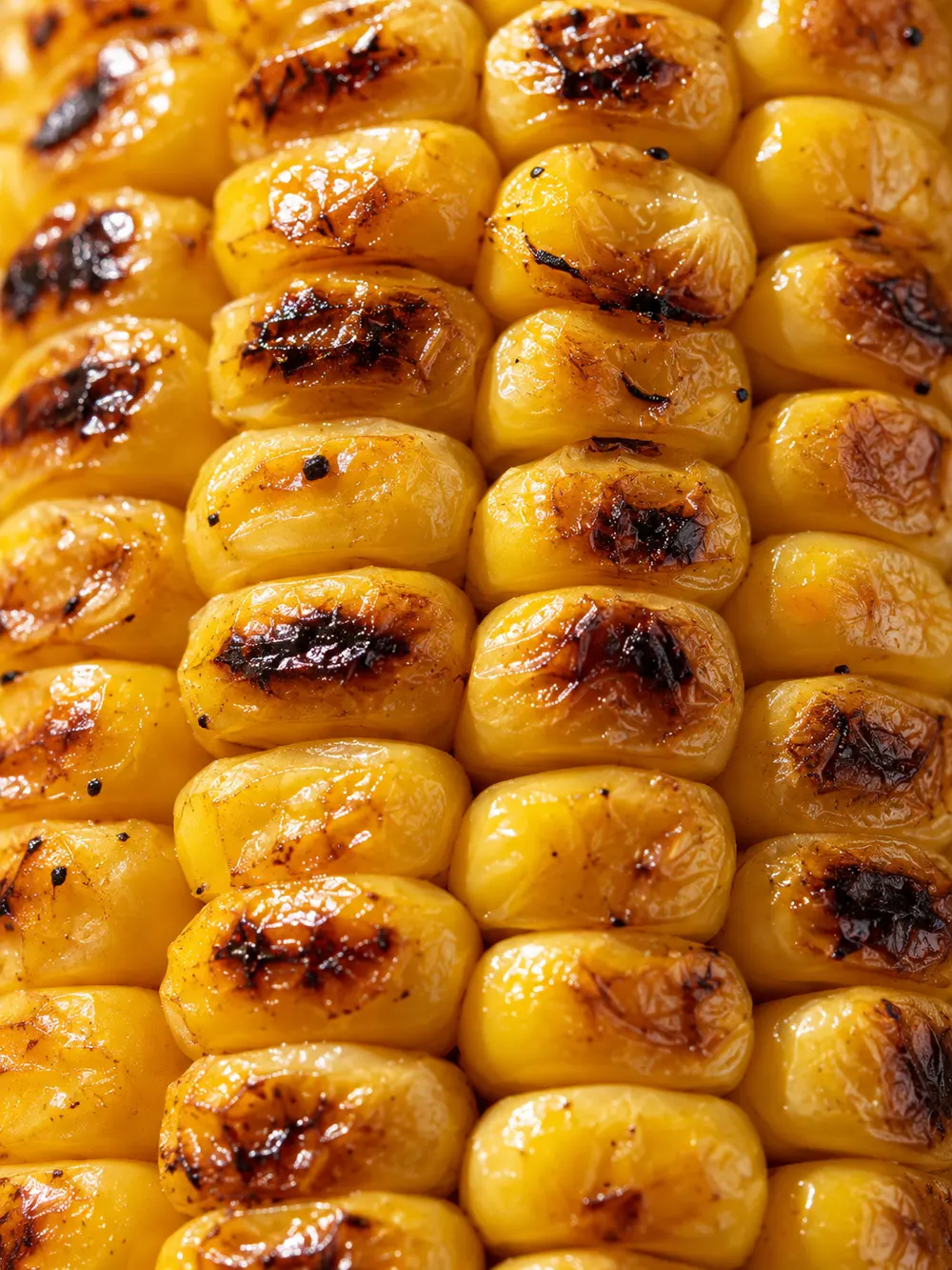 Detalle del maíz dorado a la brasa