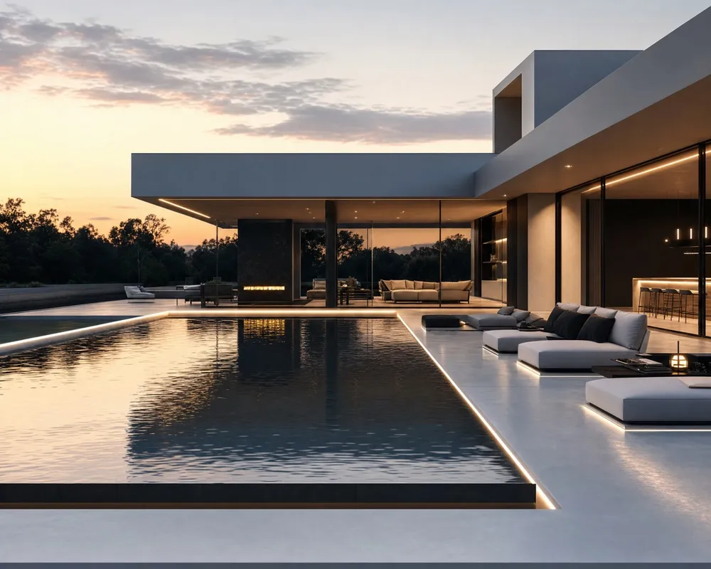 Villa Horizonte al atardecer