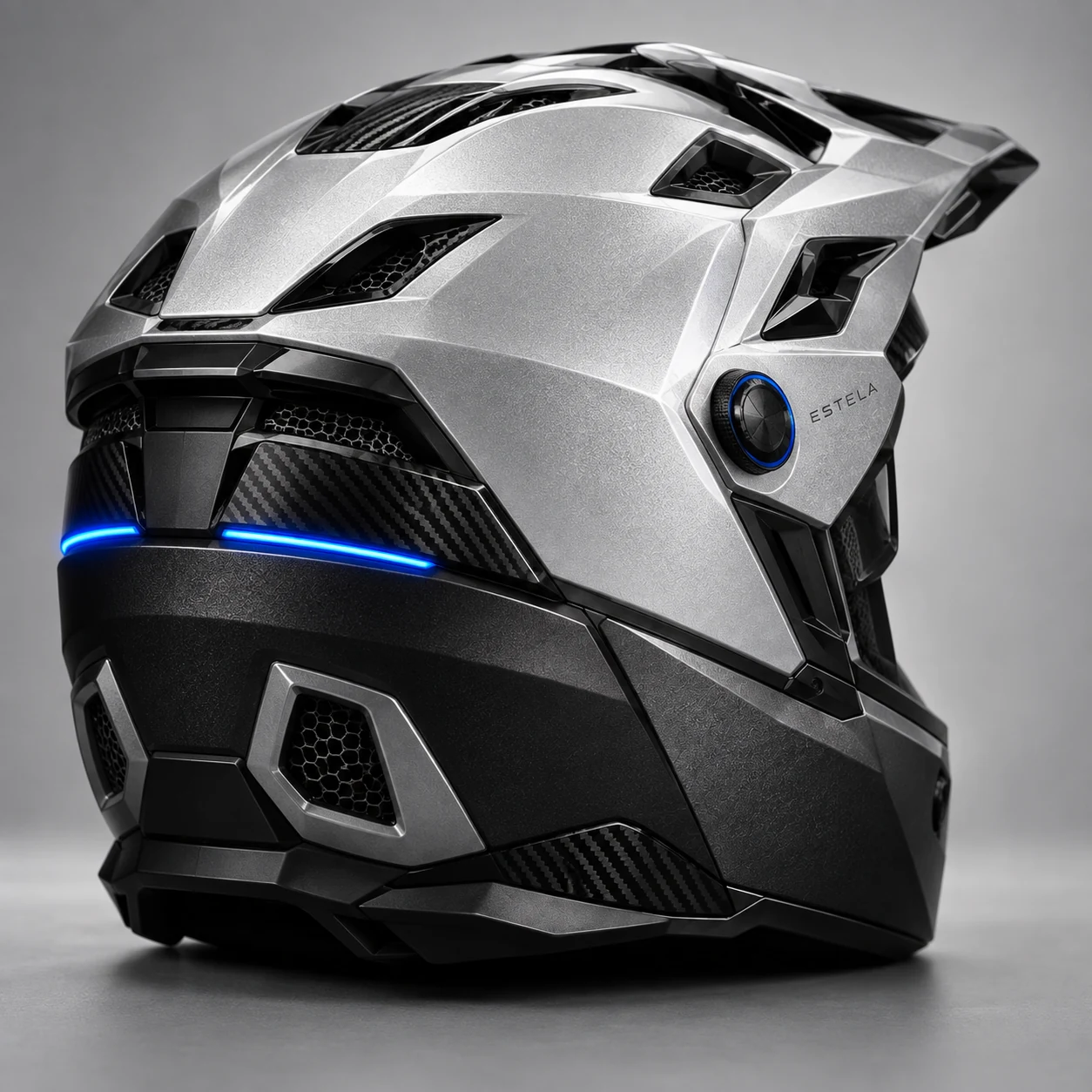 Parte trasera del Casco Voz con luz integrada y salidas de ventilación