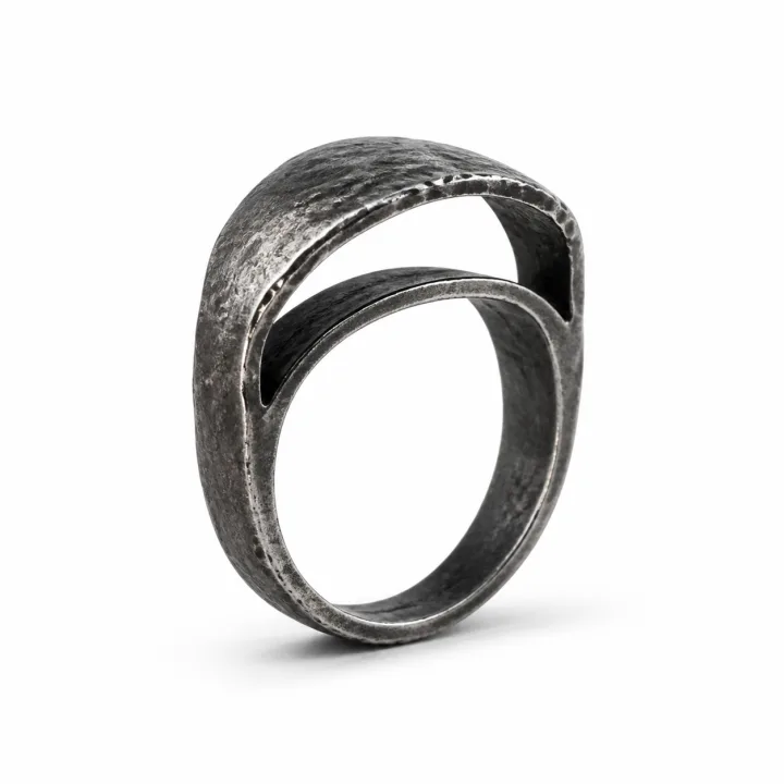 Anillo Arco de plata oxidada